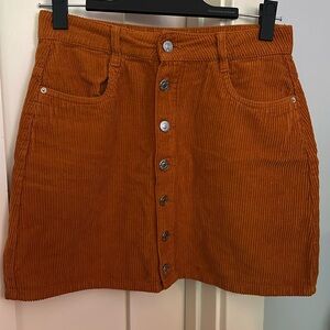 Zara Orange Denim Mini Skirt